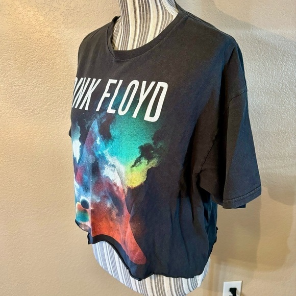 Pink Floyd Tee XL Retro Wash Scissor Hem Black Dark Side of the Moon Album - Picture 6 of 12